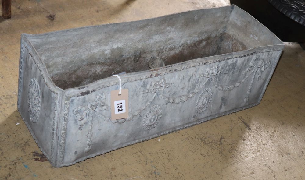 A lead trough, W.61cm, D.20cm, H.20cm